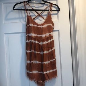 Burnt Orange Tie Dye Romper